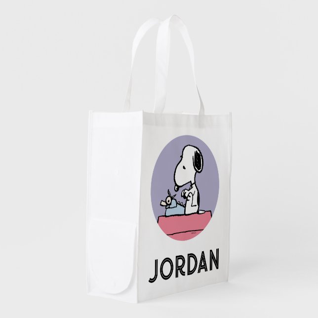 Peanuts | Snoopy at the Typewriter Grocery Bag (Front Side)
