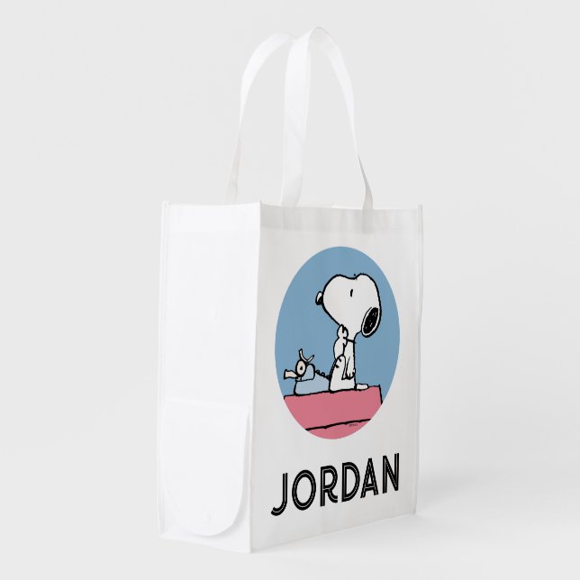 Peanuts | Snoopy at the Typewriter Grocery Bag (Front Side)