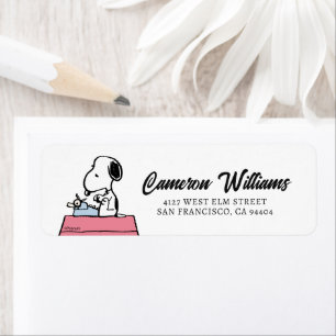 Peanuts   Snoopy at the Typewriter Label