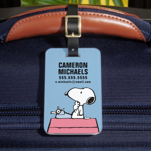 Peanuts  Snoopy at the Typewriter Luggage Tag