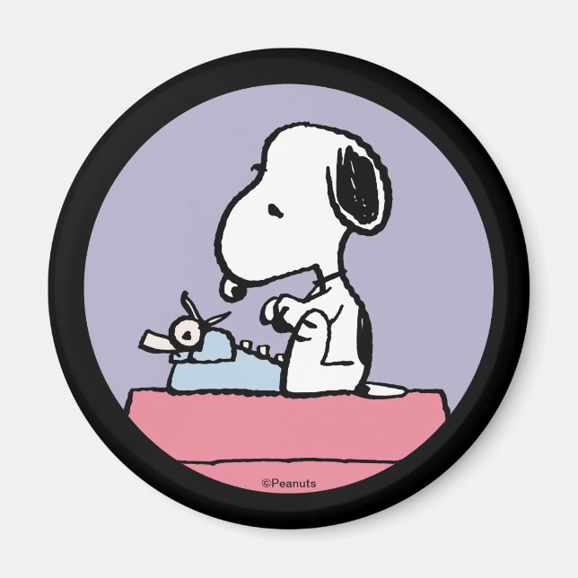 Peanuts | Snoopy at the Typewriter Magnet (Front)