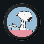 Peanuts | Snoopy at the Typewriter Magnet<br><div class="desc">Check out this awesome Peanuts design featuring Snoopy.</div>