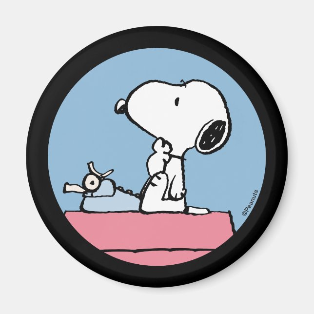 Peanuts | Snoopy at the Typewriter Magnet (Front)