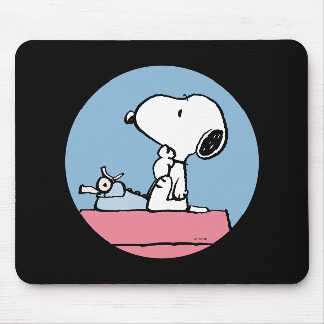 Peanuts | Snoopy at the Typewriter Mouse Pad (Front)