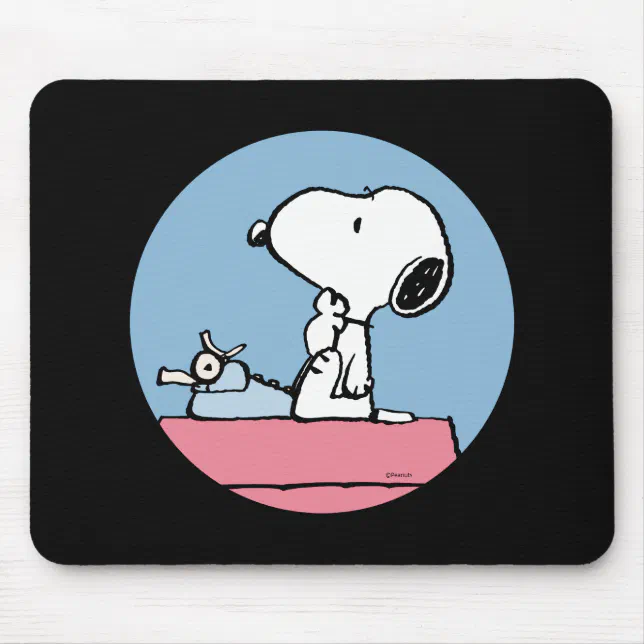 Peanuts Snoopy at the Typewriter Mouse Pad Zazzle