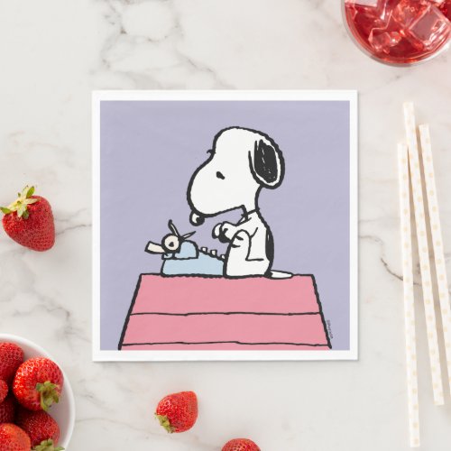 Peanuts  Snoopy at the Typewriter Napkins