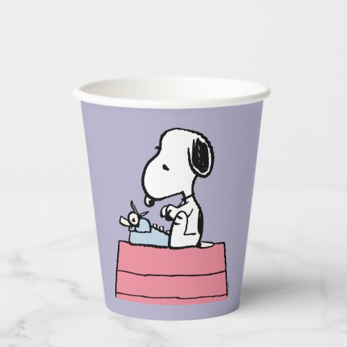 Peanuts  Snoopy at the Typewriter Paper Cups