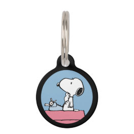 Peanuts Snoopy at the Typewriter Pet ID Tag