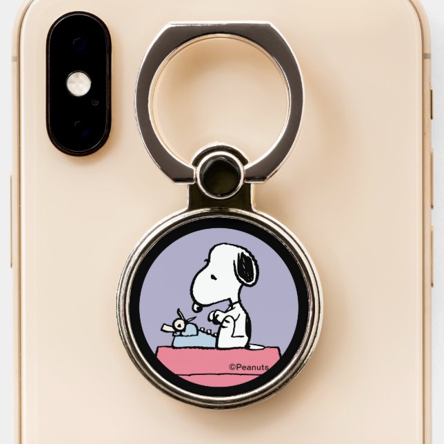 Peanuts | Snoopy at the Typewriter Phone Ring Stand (Close Up)