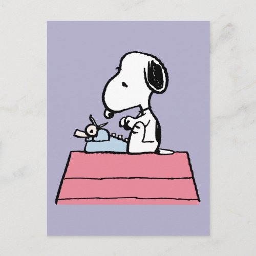Peanuts  Snoopy at the Typewriter Postcard