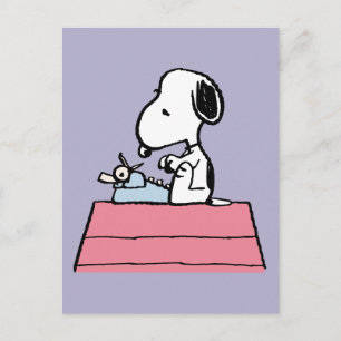 Peanuts   Snoopy at the Typewriter Postcard