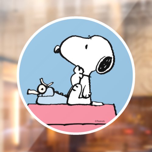 Peanuts  Snoopy at the Typewriter Window Cling