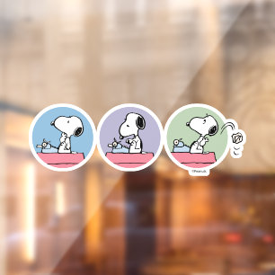 Peanuts   Snoopy at the Typewriter Window Cling
