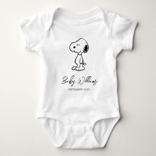 Peanuts Snoopy  Baby Coming Soon Baby Bodysuit