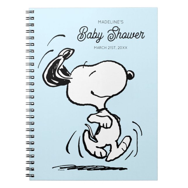 Peanuts | Snoopy Baby Shower Guest & Gift List Notebook (Front)