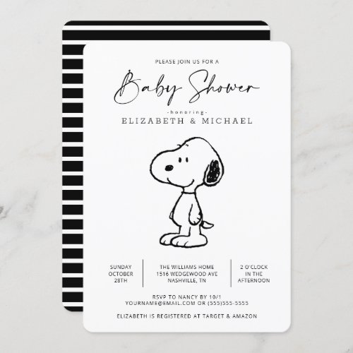 Peanuts Snoopy _ Baby Shower Invitation