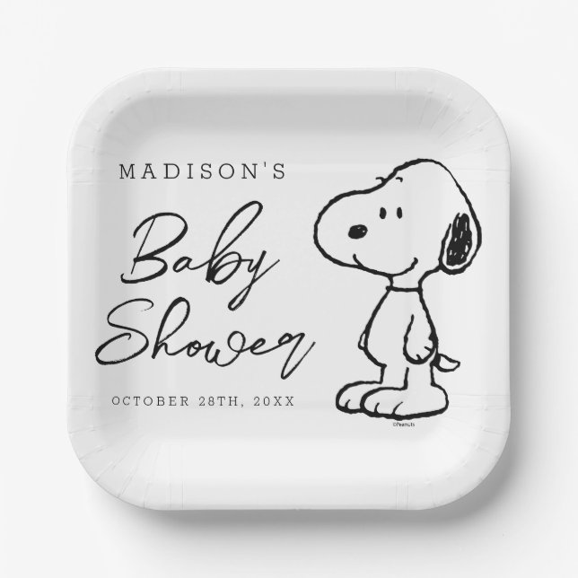 Peanuts Snoopy | Baby Shower Paper Plates (Front)