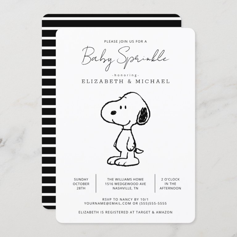 Peanuts Snoopy - Baby Sprinkle Invitation