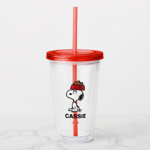 Peanuts   Snoopy Balancing   Add Your Name Acrylic Tumbler