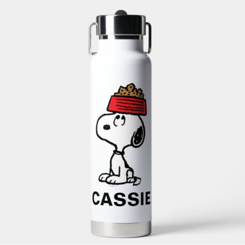 Peanuts  Snoopy Balancing  Add Your Name Water Bottle
