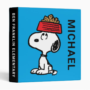 Peanuts   Snoopy Balancing His Dog Dish 3 Ring Binder