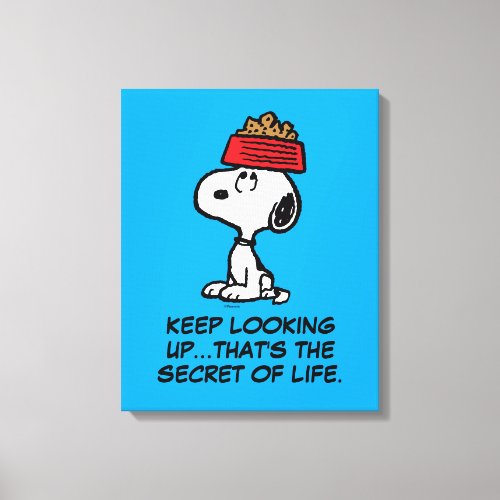 Peanuts  Snoopy Balancing His Dog Dish Canvas Print