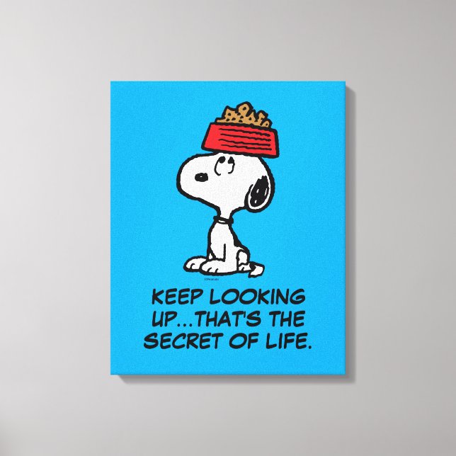 Peanuts | Snoopy Balancing His Dog Dish Canvas Print (Front)