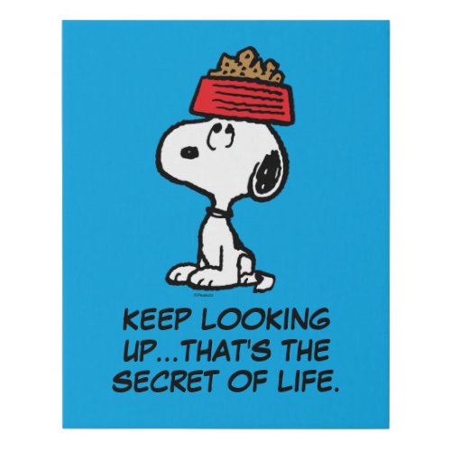 Peanuts  Snoopy Balancing His Dog Dish Faux Canvas Print