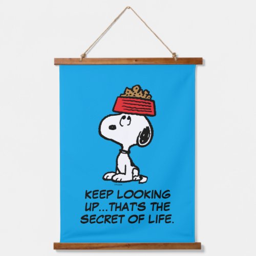 Peanuts  Snoopy Balancing His Dog Dish Hanging Tapestry