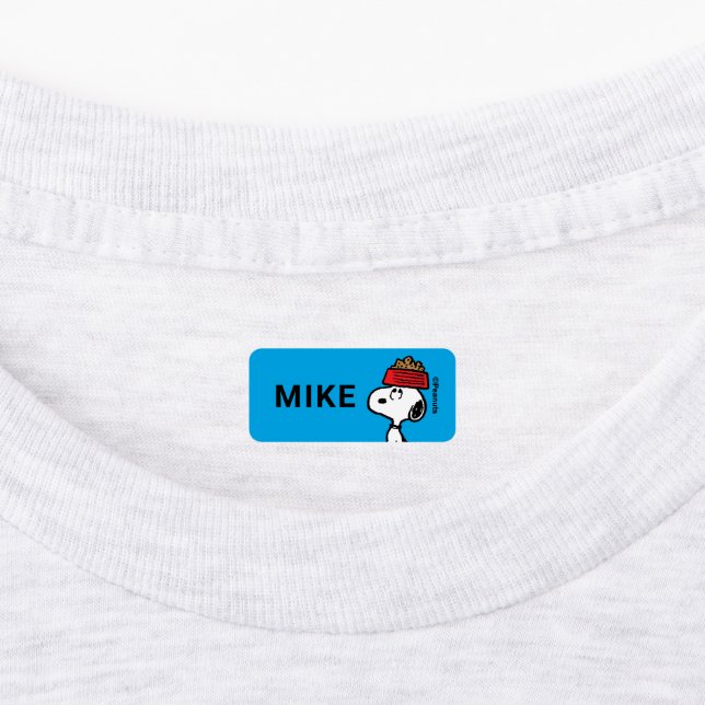 Peanuts | Snoopy Balancing His Dog Dish Kids' Labels (Affixed)