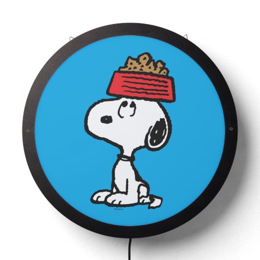 Peanuts | Snoopy Balancing His Dog Dish LED Sign (Lights Off)