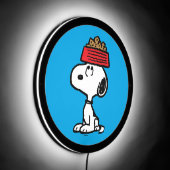 Peanuts | Snoopy Balancing His Dog Dish LED Sign (Angle)