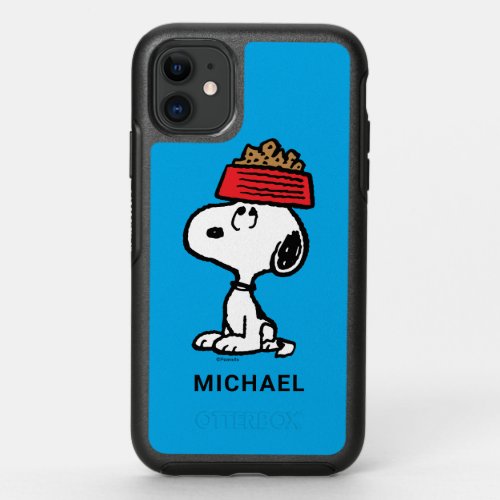 Peanuts  Snoopy Balancing His Dog Dish OtterBox Symmetry iPhone 11 Case