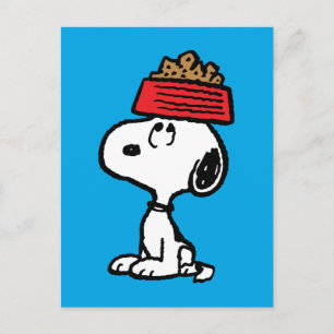 Peanuts Snoopy Balancing His Dog Dish Postcard
