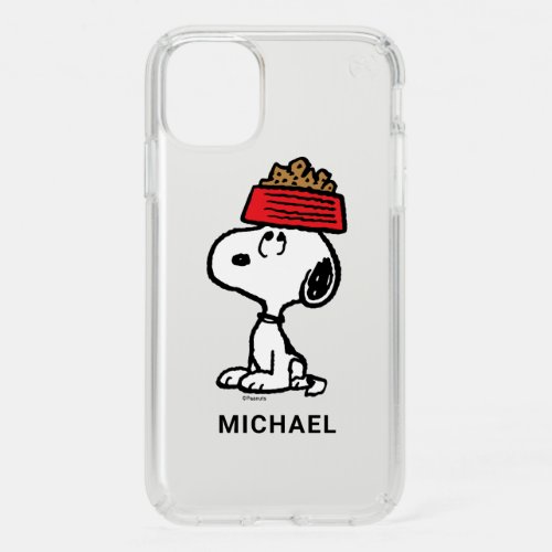 Peanuts  Snoopy Balancing His Dog Dish Speck iPhone 11 Case