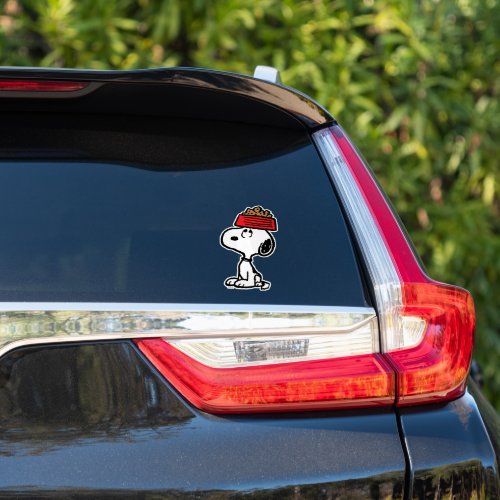 Peanuts  Snoopy Balancing His Dog Dish Sticker
