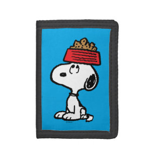 Peanuts Snoopy Balancing His Dog Dish Trifold Wallet