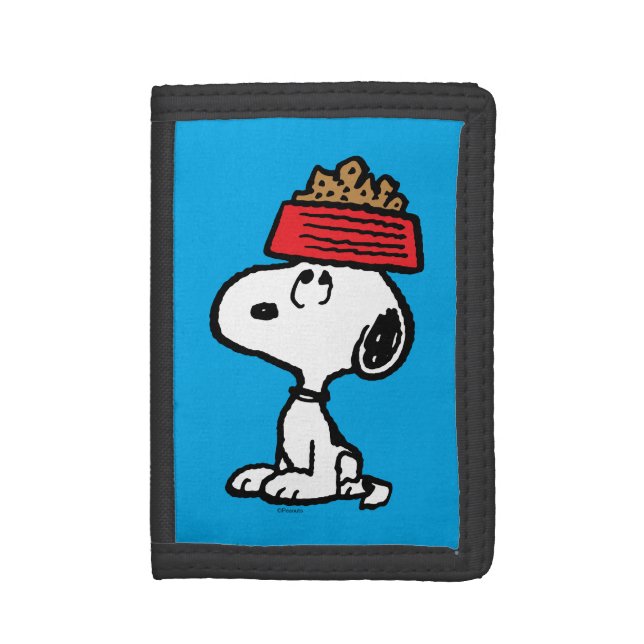Peanuts | Snoopy Balancing His Dog Dish Trifold Wallet (Front Vertical)