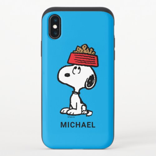 Peanuts  Snoopy Balancing His Dog Dish iPhone X Slider Case