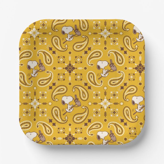 Peanuts | Snoopy Bandana Cowboy Paper Plates (Front)