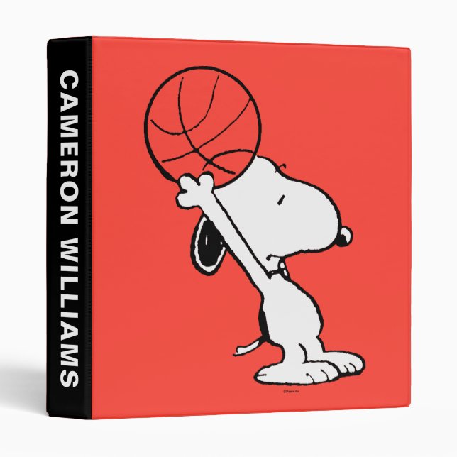 Peanuts | Snoopy Basketball Hoop Shot 3 Ring Binder (Front/Spine)