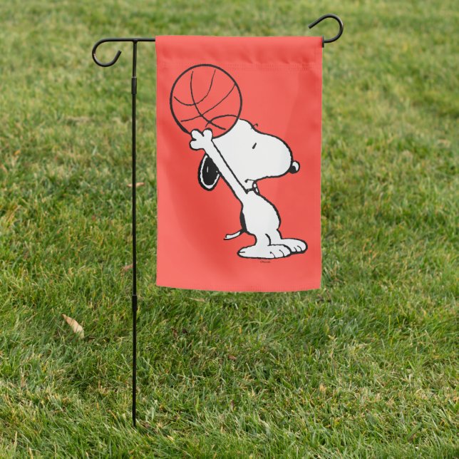 Peanuts | Snoopy Basketball Hoop Shot Garden Flag (In SItu)