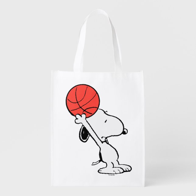 Peanuts | Snoopy Basketball Hoop Shot Grocery Bag (Front)