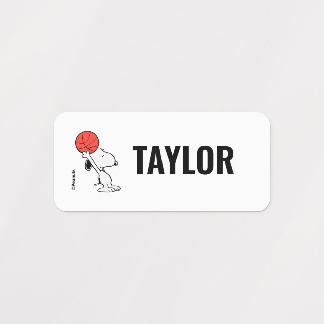 Peanuts | Snoopy Basketball Hoop Shot Kids' Labels (Design 1)