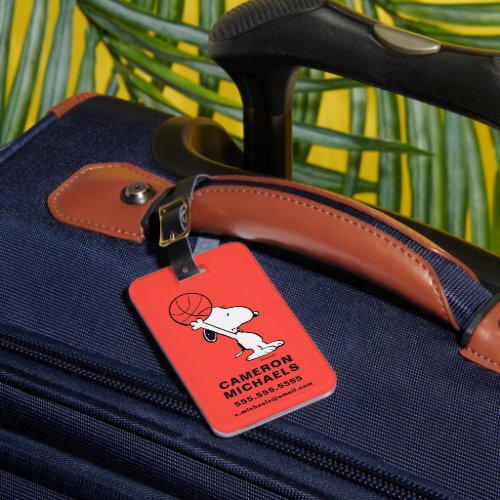 Peanuts  Snoopy Basketball Hoop Shot Luggage Tag