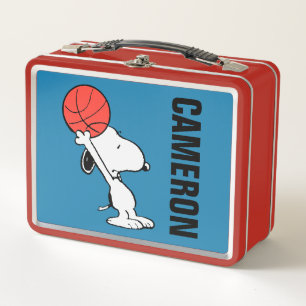 Peanuts   Snoopy Basketball Hoop Shot Metal Lunch Box