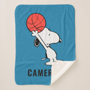 Peanuts Snoopy Basketball Hoop Shot Sherpa Blanket