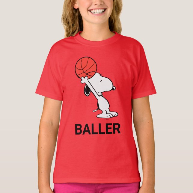 Peanuts | Snoopy Basketball Hoop Shot T-Shirt (Front)