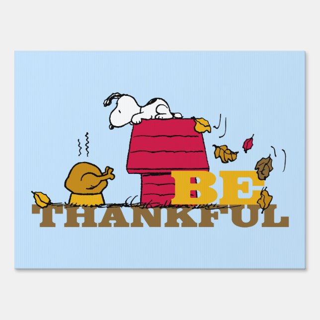Peanuts | Snoopy Be Thankful Sign (Front)