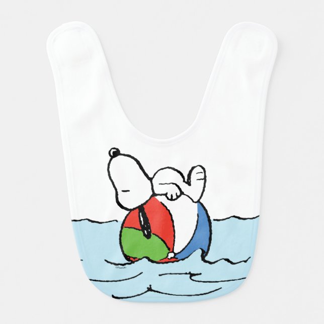 Peanuts | Snoopy Beach Ball Beach Baby Bib (Front)
